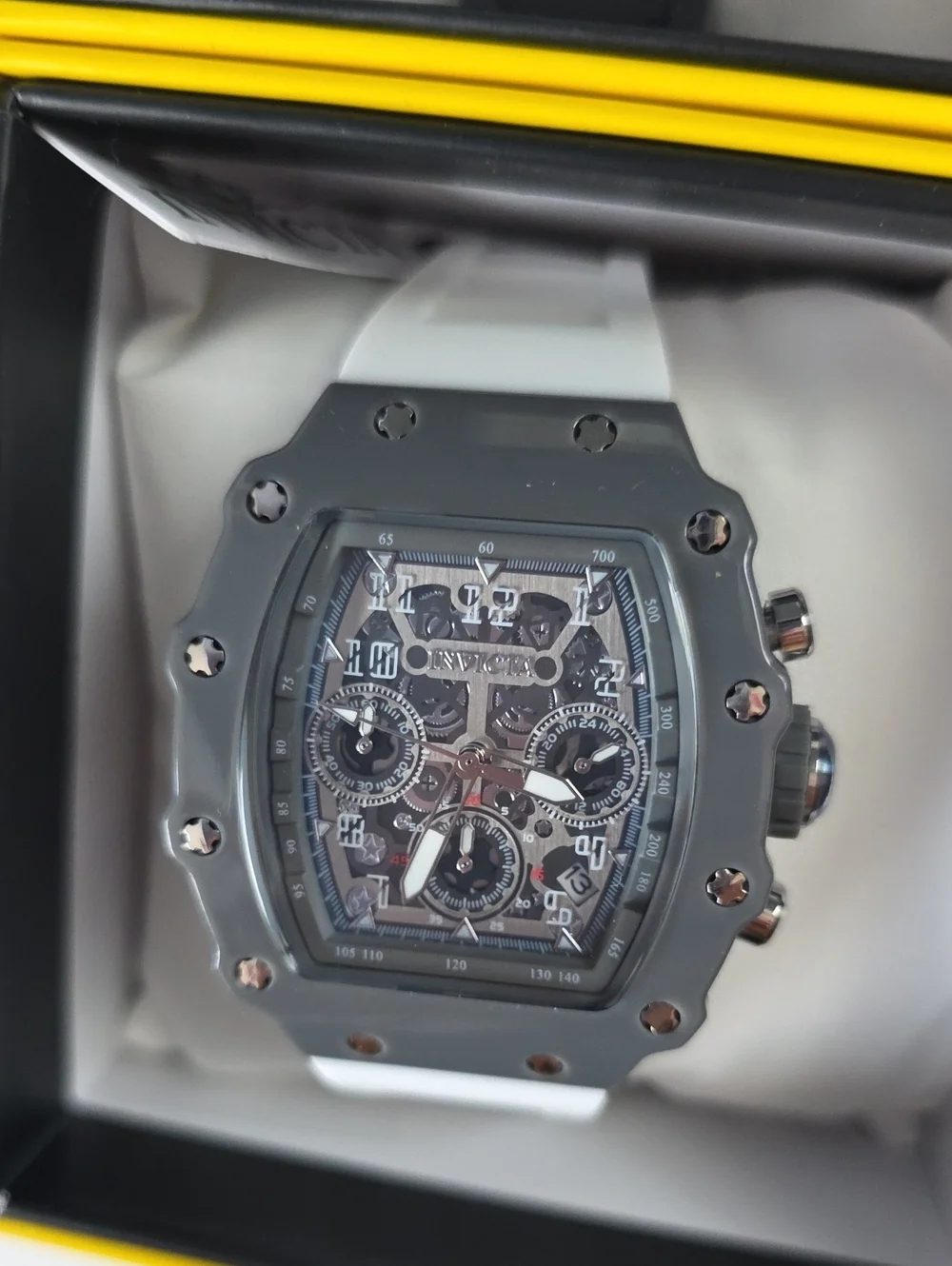 463.m Pair Of Invicta Racing Watches -grey & White